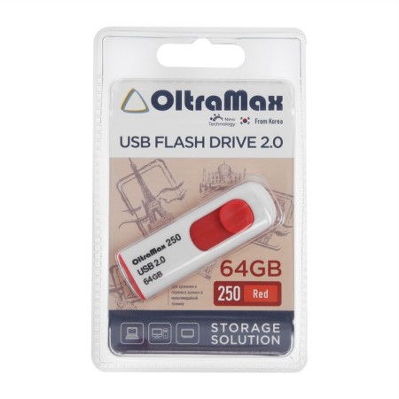 OLTRAMAX 250, 64 GB, USB2.0 flash drive, th Up 15 MB/s, PLO up to 8 Mb/s, red-2