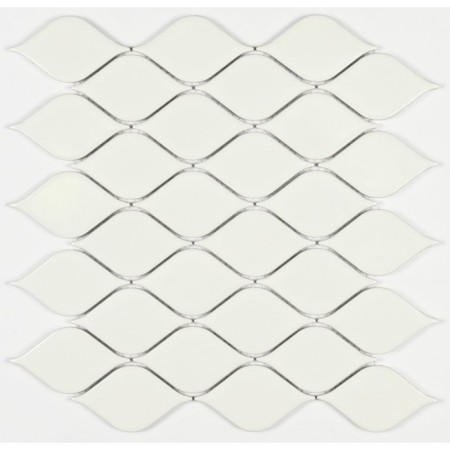 Ceramic mosaic Bonaparte Melyany White Glossy, 264 x 280 mm