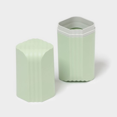 Case for toothbrush and paste "Relief", plastic, 7 × 7 × 20.5 cm, pistachio-3