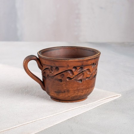 Cup "patterned" decor, red clay, 0.15 liters