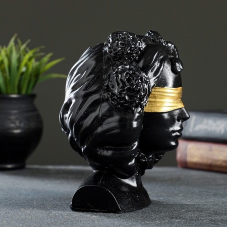 Kashpo - organizer "Gorgon Medusa" Black with gold, 13x16x11cm-4