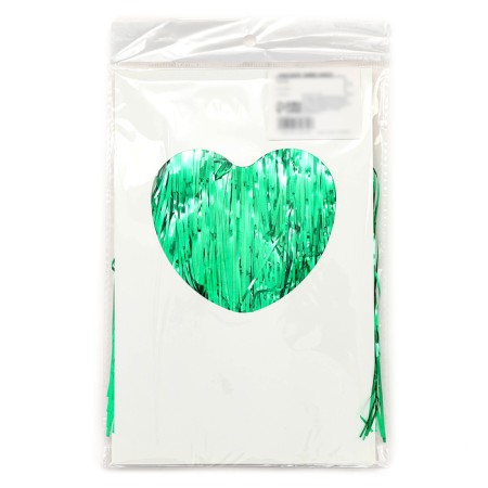 Garland "rain" with sticky tape, 2 meters, green color-3