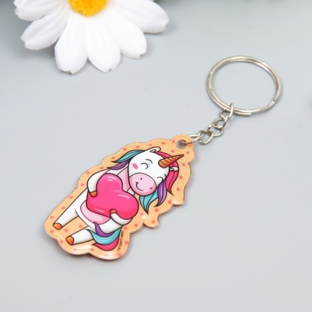 PVC keychain "Unicorn with heart" Soft 5.9x3 cm-1