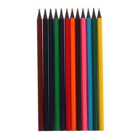 Pencils 12 colors in a tube, hexagonal, plastic-2