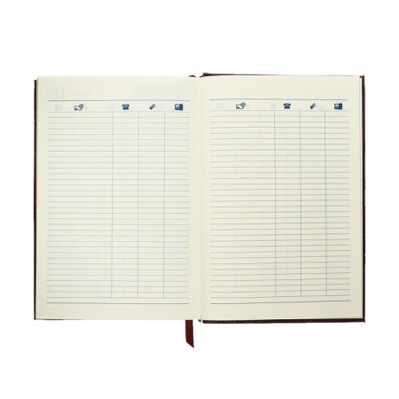 The diary is semi -dated, A5, 192 sheets, ruler, leatherette cover, gold cut, "crocodile", brown-11