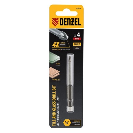 Denzel 728023 ceramic tile, a cross plate, a 6-grade shank, 4mm-2