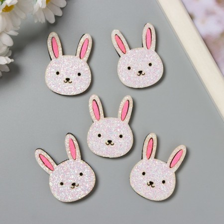 Decor for the creativity of the felt shine "White Rabbit" 4.5x3.3 cm-2