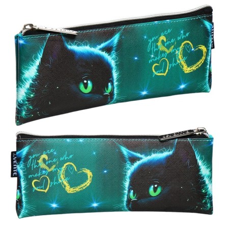 Penal soft, 1 department, 90 x 215 x 10 mm, flat, Devente, Black Cat, Artificial leather 7024447