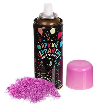 New Year's spray "Serpentine", 250 ml., Pink color, for the New Year-3
