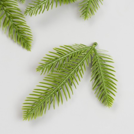 Decor for creativity "Triple fir branch" light green 15.5 cm-1