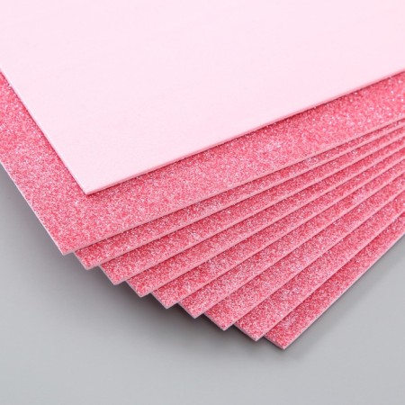 Foamiran glitter 2 mm, 20x30 cm, pink-3