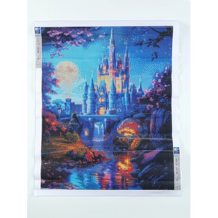 Diamond mosaic with full filling on the canvas "Fantastic Castle", 40 x 50 cm-2