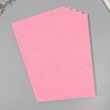 A set of glitter foamiran (5 sheets) 2 mm, 20x30 cm, light pink