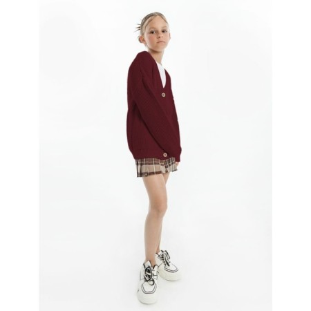 Кардиган для девочки Amarobaby Knit, рост 134 см, цвет бордовый-11