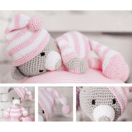 Knitting set. Amigurumi: Soft toy "Sleeping Bear Walt", 26 cm-4