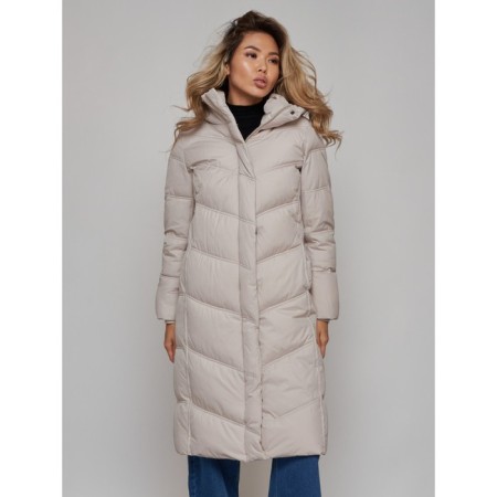 Coat insulated winter female, size 50, light-gray color-7