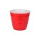 Plastic pot with the Laura tab, the color is red