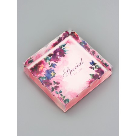 Cookie box, confectionery packaging, "for you", 12 x 12 x 3 cm-1