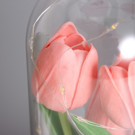 Nightlight "tulips" LED 3HAAA pink 10.5x10.5x22cm-2