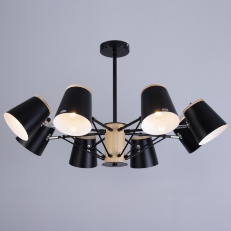 Chandelier "Irvina" 8he27 40W black 85x85x50cm-1