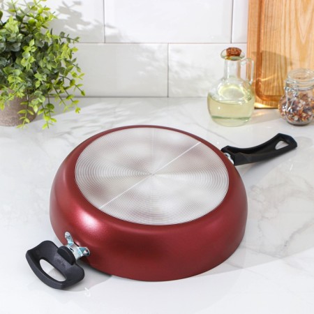 Flot Dilan Promo, D = 26 cm, plastic handle, anti -stick coating, burgundy color-2