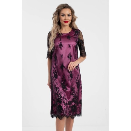 Female dress, size 48, black color, pink-3