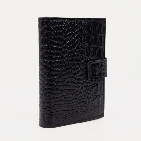 Male purse on a magnet for auto documents and passports, black color