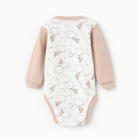 Body with a long sleeve, beige color/hares, height 80-4