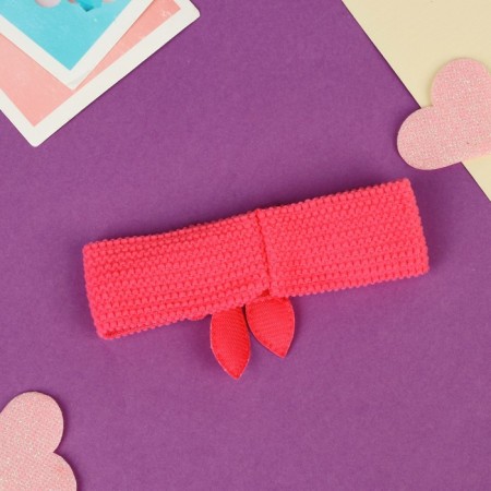 Hair bandage "chosen" bow of peas, 16x3 cm, raspberry-1