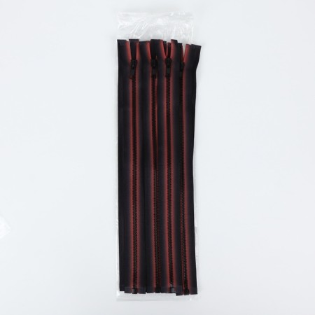 Lightning "Tractor", No. 5, detachable, automatic lock, 35 cm, red/black color-3