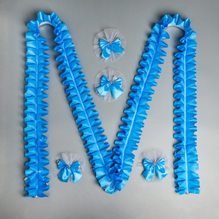 Set on the car "Guest" tape angle on the hood, 4 bows on pens, turquoise