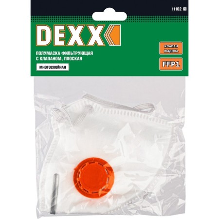 Half -mask filtering DEXX 11102_z01, flat, with exhalation valve, protection class FFP1-1