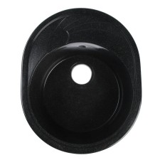 Kitchen sink made of stone AG3C1, 570x465 mm, oval, black color