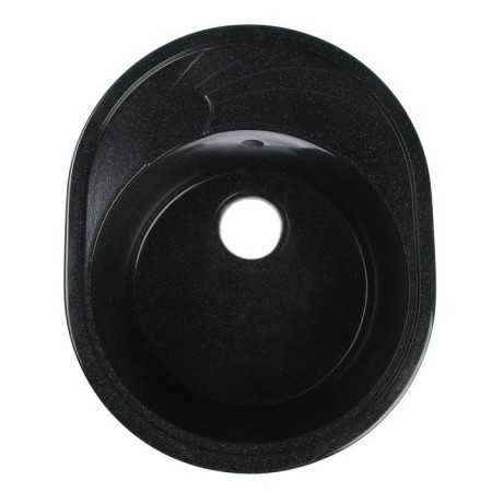 Kitchen sink made of stone AG3C1, 570x465 mm, oval, black color