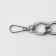 A chain for a bag, with carbines, metal, flat, 29 × 19 mm, 60 cm, silver color