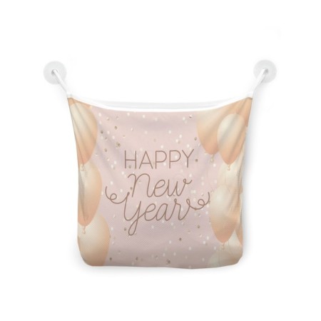 Organizer in a bath on suction cups “Festive congratulations on NG”, for storing toys and trifles, size 33x39 cm-2