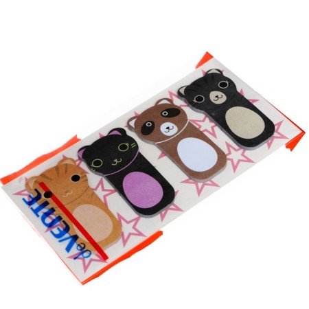 Bookmarks with adhesive edge (stickers), 23 x 45 mm, 4 colors of 20 sheets, paper, Devente "cats", in a plastic bag-2