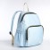 A backpack with a zipper, the color is blue