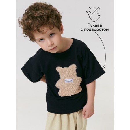 T -shirt Children's Amarobaby Bear, height 128 cm, black color-5