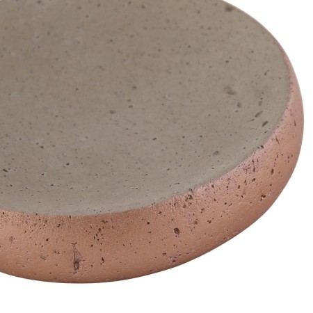 Axentia Concrete soap dish is gray with gilding ceramics, Ø 10.7 cm-1