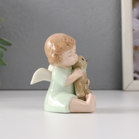 Souvenir Ceramics "Baby Angel with a Soft Bear" 5.5x5x8.5 cm-3
