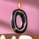 Candle in the Cake "Black Marble", number "0", 5.5 cm