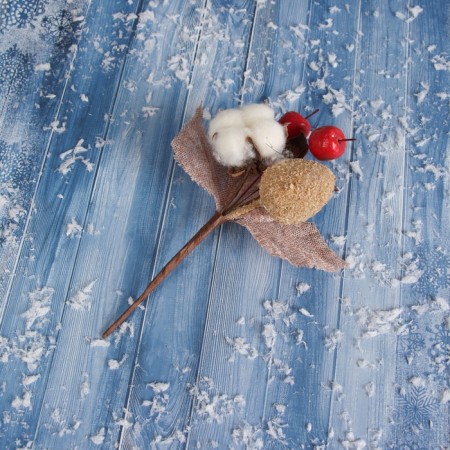 Decor "Winter Dreams" Berries Cotton 12 cm-2