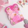 Sophie hair set (7 rubber bands, 2 crab) flowers with bead, pink
