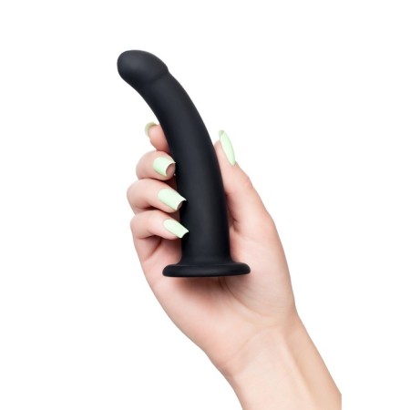 Anal phalloimitator Popo Pleasure by Toyfa Serpens with a bend s, silicone, black, 13 cm-4