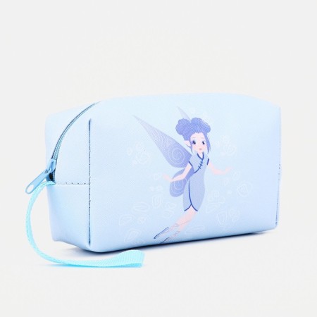 Cosmetic bag with a handle, a dark blue color