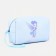 Cosmetic bag with a handle, a dark blue color