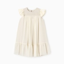 Платье для девочки MINAKU: PartyDress, цвет молочный, рост 116 см