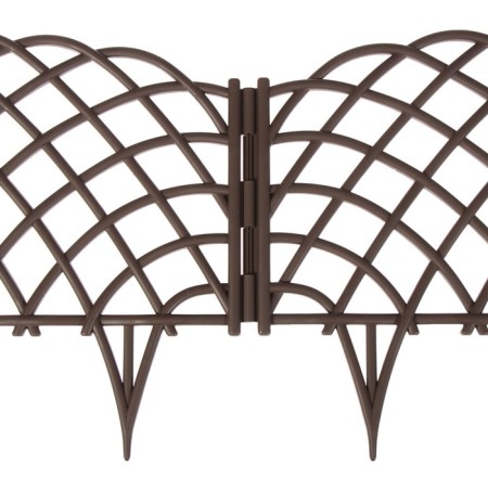 Decorative fence, 34 × 270 cm, 6 sections, plastic, brown, “diadem”-9