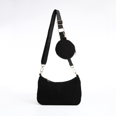 Bag Women's Baget with a zipper, black color-1